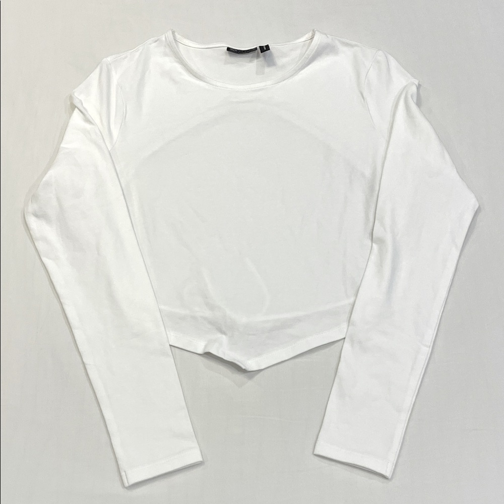 White Long Sleeve backless top
